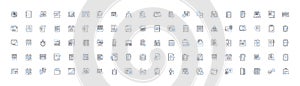 Duration line icons collection. Length, Span, Period, Term, Timeframe, Continuance, Tenure vector and linear photo