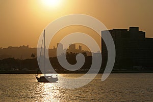 Durban Harbour at sunset