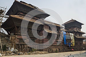 Durbar Square damaged after major earthquake in 2015, Kathmandu, Nepal