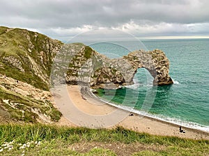 The Durdle Door, an arc made of natural rock formation in the UK