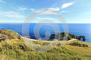 Durdle Door at the beach of Dorset