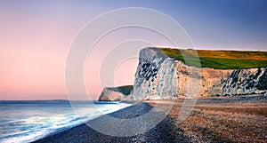 Durdle Door Coastline Sunset Sea Scenic Nature Concept