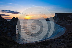 Durdle Door in Dorset, England.