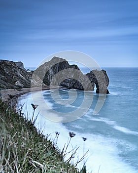 Durdle Door in Dorset winter morning