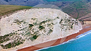 Durdle Door at the Jurassic coast in England - aerial view