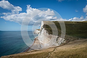 Durdle door and man of war cove Dorset coastline and lulworth