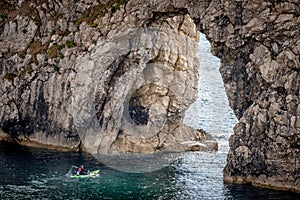 Durdle door and man of war cove Dorset coastline and lulworth