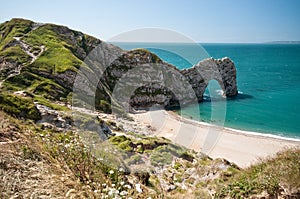 Durdle Door. South West Coastal Path, Dorset, UK.