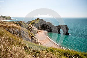 Durdle Door. South West Coastal Path, Dorset, UK.