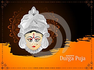 Durga puja festival background with beautiful devi face