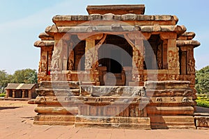 Durga Temple Facade, Aihole Temples, near Badami, Bagalkot, Karnataka, India,