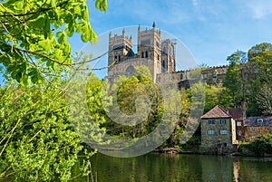 Durham Cathedral and River Wear in Spring in Durham, England