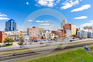 Durham, North Carolina, USA downtown cityscape