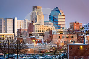 Durham, North Carolina, USA downtown skyline