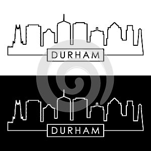 Durham skyline. Linear style.