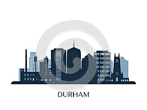 Durham skyline, monochrome silhouette. photo