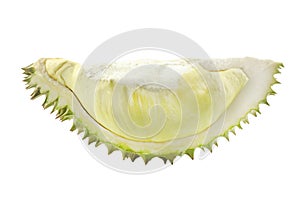 Durian with leaf isolated on white background, With clipping path