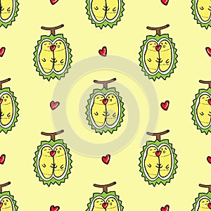 DURIAN pattern seamless.thailand king of fruits DURIAN cartoon c