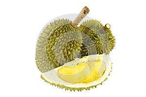 Durian ripe and part isolated
