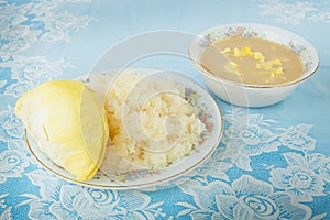 Durian sticky rice photo