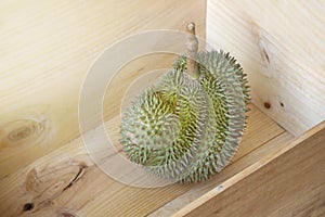 Durian stored in a wooden box