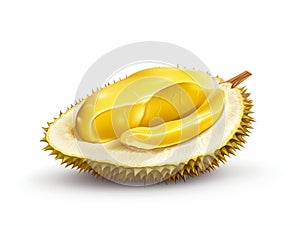 Durians cleavage in the white background