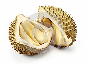 Durians cleavage in the white background