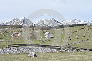 The Durmitor mountain panorama in the spring