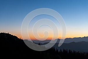 Durmitor nightfall forest landscape