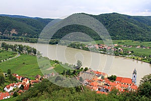 Durnstein Abbey along the Danube river