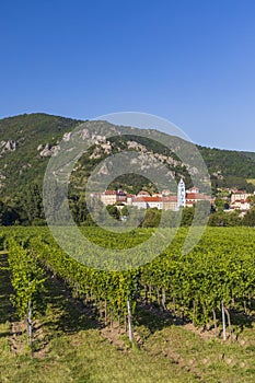 Durnstein with castle ruins in Wachau region, Unesco site, Lower Austria, Austria