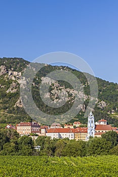 Durnstein with castle ruins in Wachau region, Unesco site, Lower Austria, Austria