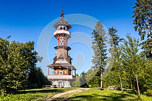 Dusan Jurkovic watchtower, near Roznov pod Radhostem town, Beskydy mountain, Czech republic