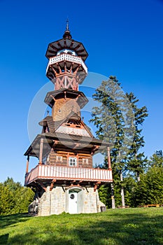 Dusan Jurkovic watchtower, near Roznov pod Radhostem town, Beskydy mountain, Czech republic