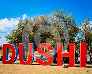 Dushi signage in downtown Willemstad Curacao photo