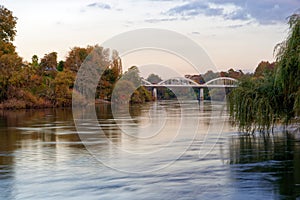 Dusk along the Waikato River in Hamilton, New Zealand