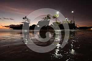 Dusk colours at Willy Rock. Boracay Island. Malay. Aklan. Western Visayas. Philippines