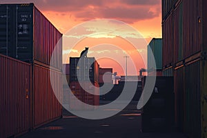 Dusk at the Container Yard