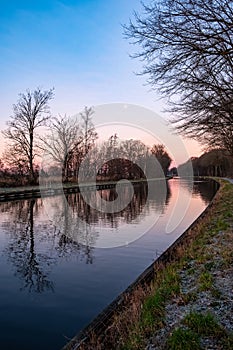 Dusk Descends on the Canal in Rijkevorsel