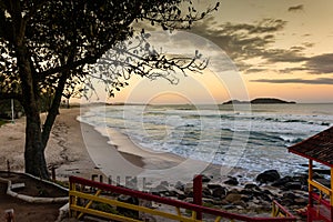 Dusk Florianopolis beach, Hill of Stones, with space for writing