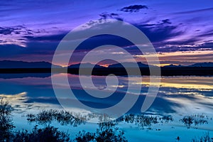 Dusk on Holloman Lake just outside of White Sands National Park, NM