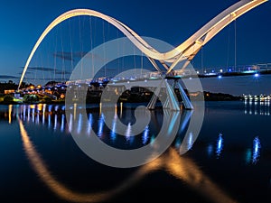 Dusk at The Infinity Bridge, Stockton on Tees. England