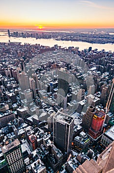 Dusk in Lower Manhattan, New York, United States