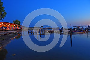 DUSK AT MESSOLONGHI LAGOON - TOURLIDA, GREECE