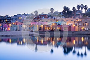 Dusk over Capitola Village. Capitola, Santa Cruz County, California, USA