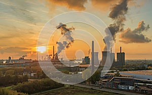 Dusk over old coal fired industry