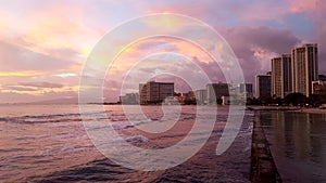 Dusk over the waters of Waikiki