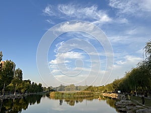 Dusk Scenery of City Park