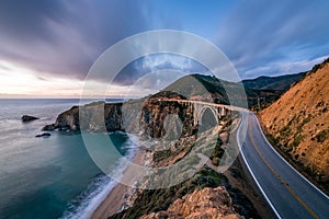 Dusk sets over the California Coast