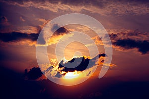 Dusk sky in murk tones